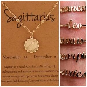 Sagittarius Constellation Coin Necklace & Ring